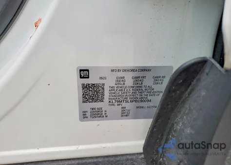 2023 Chevrolet Trailblazer Rs z USA, uszkodzony, nr VIN KL79MTSL6PB190094